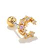 Moda Europea y Americana Estrella Luna Uña para Cartílago de la Oreja Aretes de Oro 18K Inoxidables de Moda Arete de Bola Twist con Perforación de Tornillo ins