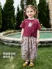 Ropa Infantil Amira 2026 Verano Nuevos Pantalones Casuales Infantiles Estilo Vintage Acuarela Floral Artístico Holgados