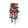Painel de Parede com Rosas e 9 Flores de Trepadeira de Rosa, Flores Artificiais para Decoração de Varanda de Casa, Paisagismo, Painel de Parede com Flores de Rosa para Casamento, Flores Artificiais