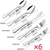 Amazon Transfronterizo Juego de Cubiertos Occidentales de Acero Inoxidable Cuchillo, Tenedor y Cuchara 24 Piezas Cuchillo para Bistec, Tenedor y Cuchara Acero Inoxidable Venta al por Mayor