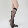 Calcetines de media caña con diamantes blancos de venta caliente transfronterizos calcetines para mujer color liso comercio exterior caliente cruzado pedrería calcetines nuevos europeos y americanos tz5018