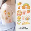 Adesivos de Tatuagem Coloridos Pintados à Mão a Lápis para Mulheres, À Prova D'Água, Longa Duração, High-End, Frescos, Ins, Braço, Clavícula, Desenho Animado, Fofo