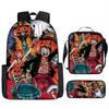 Fuente de Amazon Transfronteriza mochila de una pieza One Piece Mochila Escolar Estudiante Mochila de Luffy Bolso de Hombro Estuche para Lápices