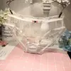 Ropa Interior Fina de Encaje de Verano, Transparente Transpirable de Algodón en la Entrepierna, Shorts Triángulo Antibacterianos para Mujer, Una Pieza Envío Directo