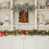 Decoración colgante de vid de frutos rojos navideños transfronteriza 1.8m Vid de decoración navideña roja encriptada Vid para puerta Adorno de vid para puerta