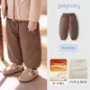 Pantalones de chándal Jellybaby forrados de forro polar para niños 2026 invierno pantalones jogger para niños pantalones cálidos para niñas ropa de invierno para bebé