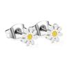 Aretes de Margarita Europeos y Americanos Transfronterizos, Aretes de Tuerca de Flores Simples y Dulces con Goteo de Aceite Colorido, Aretes de Navidad, Venta Directa de Fabricante