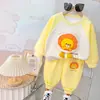 Conjunto de Sudadera con Bolsa Linda para Niños y Niñas Nuevo Estilo 2024 Ropa de Primavera y Otoño para Niños Moda Infantil Tendencia de Ropa para Niños