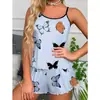 Comércio Exterior Europeu e Americano Estampado Primavera e Outono Todas as Estações Atacado Pijama Conjunto de Duas Peças Estampa de Leopardo Lingerie Sexy Roupa de Casa para Mulheres