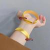 Libro de Caperucita Roja 14mm de Ancho Corazón Dorado Antiguo Sutra del Corazón Cara Lisa Pulsera Abierta Color Oro Sha Círculo Liso Retro Pulsera Grande