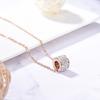 Collar de acero de titanio para mujer, moda europea y americana, acero inoxidable con incrustaciones de cuentas de transferencia de diamantes de imitación, regalo de cumpleaños, colgante de una generación de cabello