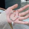 Pulsera de Cristal Natural para Niñas Puesto de Fresas Cristal de la Suerte Flor de Durazno Cristal Rosa Festival Tanabata para Enviar a la Novia Joyería de Mano