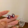 Pendientes de perla roja Zixia de alta gama simples para nicho, pendientes versátiles de temperamento para mujer, pendientes de perla tipo pan al vapor de alta gama