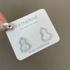 Nuevos Pendientes de Calabaza Roja 2026 para Mujer, Púa de Plata S925, Exquisitos y de Moda Pendientes de Botón de Zirconia, Accesorios para Orejas Brillantes de Lujo Ligero