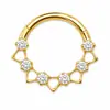 Anillo nasal cerrado sin costuras de aleación de titanio G23 con incrustaciones de circonita Zhenping, aro para tabique nasal y hueso de la oreja, joyería nasal finamente tallada F136