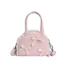 2026 Novo Estilo Bolsa de Mão Mini Bolsa de Batom Macaron para Mulheres Bolsa de Concha Fofa com Laço Bolsa Transversal