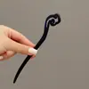 Horquilla de Madera con Borla Antigua de Ébano de Alta Calidad Nueva China Cheongsam Simple Elegante Disco para el Cabello Accesorios para el Cabello