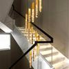 Lustre de Escada de Luxo Leve Cristal Escolha Escada em Caracol Rotativa Vazia Loft Apartamento Villa Edifício Duplo Minimalista Lustre Longo