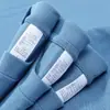 Cor Morandi! 2025 Camiseta Azul Névoa Pesada Azul Cinza Cor Leite Manga Curta Oversize Gola Redonda Top Masculino Verão
