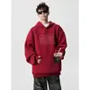 Sudadera con capucha casual para hombre Otoño/Invierno 2026, Estilo étnico de peso pesado, Lavado a la arena, Aspecto vintage, Chaqueta sudadera con bordado de cordón para hombre