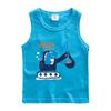 Colete infantil verão novo camiseta sem mangas para meninos estampa de escavadeira roupas infantis camisa básica fina para meninos roupa de verão