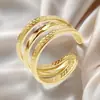 Anel Vintage Estilo Francês Feminino Aço Inoxidável Formato Especial Geométrico Abertura Ajustável Nicho Design de Alto Padrão Anel de Titânio