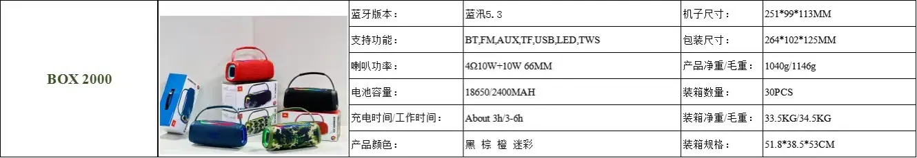 X2000参数