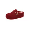 Zapatos Birkenstock Retro Feos Lindos Peludos para Mujer 2026 Otoño Nueva Llegada Hebilla de Cuero Suela Suave Persona Perezosa Punta Cerrada Sandalias Slip-on