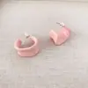 Pendientes de Plata de Ley 925 con Aguja, Color Caramelo de Verano, Gota de Aceite Irregular en Forma de C para Mujer, Pendientes Versátiles y Elegantes para el Uso Diario de la Mujer