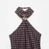 Comercio Exterior al por Mayor Moda Europea y Americana Verano 2026 Versátil Casual Top de Cuello Halter Adornado con Lunares con un Toque de Alta Gama Estilo Ins