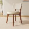 Silla de Comedor de Madera Maciza para Uso Doméstico, Silla Moderna Estilo Crema con Cojín Suave, Taburete de Comedor, Silla de Comedor con Respaldo de Lujo Ligero para Reuniones de Hotel para Adultos