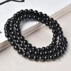 Pulsera de Obsidiana Ojo de Arcoíris Natural de Tres Círculos para Hombres y Mujeres Ujin Negro Brillo Hielo Pulsera de 3 Círculos 6-8 mm