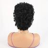 Peluca de Cresta de Gallo Europea y Americana Transfronteriza Peluca Mohicana Esponjosa Cabello Afro Pequeño Rizado Corto Rizado Fibra Química Gorro Peluca Mohawk