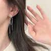 Pendientes Largos con Borla de Diamante Rosa Florales Dulces Frescos Estilo Chica Picante para Mujer Elegantes de Alta Calidad Pequeños y Exquisitos para Rostro Delgado Pendientes Pendientes Pendientes