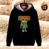 Suéter con capucha de vellón de cordero forrado para otoño e invierno 2024, para hombre, holgado, de manga larga, camiseta básica versátil, abrigo casual para pareja