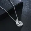 Conjunto de collar y pendientes de hoja con microincrustaciones de circonita de moda europea y americana, joyería simple y versátil, disponible