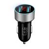 Cargador de coche para teléfono móvil al por mayor con pantalla digital, cargador rápido de coche con doble USB y monitoreo con pantalla LED, cargador de coche