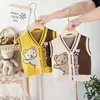 Cardigã Suéter Colete Infantil 2026 Novo Estilo Roupa Externa para Meninos Colete Fino para Bebê Menino Tricô Estiloso Primavera e Outono Jaqueta sem Mangas