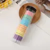 Goma Elástica Alta Sin Costuras para el Cabello, Diadema, Estilo Ins, No Daña el Cabello, Sujetador de Cola de Caballo Duradero, Cuerda para el Cabello Versátil, Accesorio para el Cabello para Mujeres y Niños
