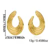 Pendientes Irregulares Geométricos de Acero Inoxidable Aro Retro de Metal Líquido Tipo Lava Pendiente de Nicho de Lujo Ligero