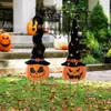 2026 Halloween Jardim Externo Caldeirão de Bruxa de Metal Silhueta de Abóbora Placa de Decoração de Halloween