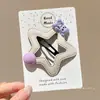 Pinzas para el pelo de estrella flocada para niños, Pinzas para flequillo lateral de niñas Otoño Invierno, Pinzas para el pelo de oso lindo para bebé, Pasadores, Accesorios para el pelo
