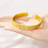 Nova Pulseira Vietnamita de Ouro de Areia Estilo Chinês, Pulseira Aberta de Flor de Zircônio Luxuosa, Joia Feminina e Duradoura