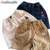 [Casa Rosa] Shorts Verano 2025 Niños Marca Japonesa de Moda Pantalones Vaqueros Bordados de Oso Pantalones Casuales de Cinco Puntos Estilo Occidental