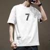 Moda Americana Camiseta de Manga Corta Japonesa y Coreana Moda de Verano para Hombre Guapo Cuello Redondo Sencillo Combinable Top de Hombre