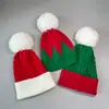 Gorro de Navidad Europeo y Americano Gorro de Punto Otoño Invierno Cálido Gorro con Pompón Gorro de Campana Feliz Navidad