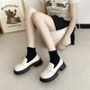Sapatos Femininos Lefu de Camada Única com Solado Grosso Estilo Francês de Nicho Novos para o Verão 2022 Versáteis Sapatos Pequenos de Couro Estilo Britânico com Salto