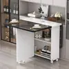 Mesa de comedor plegable para apartamentos pequeños, simple, multifuncional, móvil, extensible, rectangular, mesa de comedor ultradelgada para viviendas de alquiler