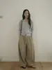 Pantalones de Pierna Ancha Primaverales Evertrue para Mujer, Pantalones Largos Delgados Estilo Coreano con Cintura Alta Fluida, Pantalones Sueltos de Algodón Puro 93795