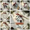 Novedad transfronteriza mejor regalo de inauguración de casa adornos colgantes de madera decoración del hogar decoraciones rojas para árbol de Navidad regalo